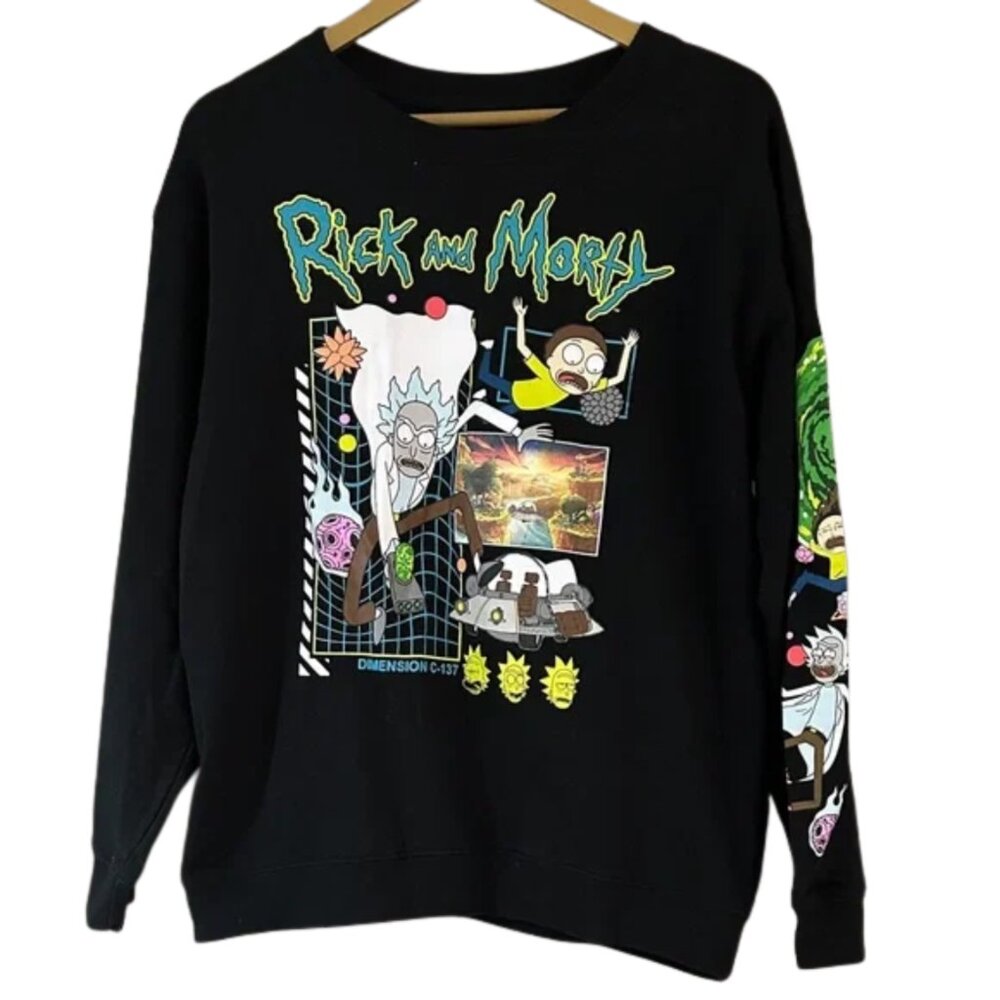 Cartoon Network Black Rick and Morty Crewneck Sweater